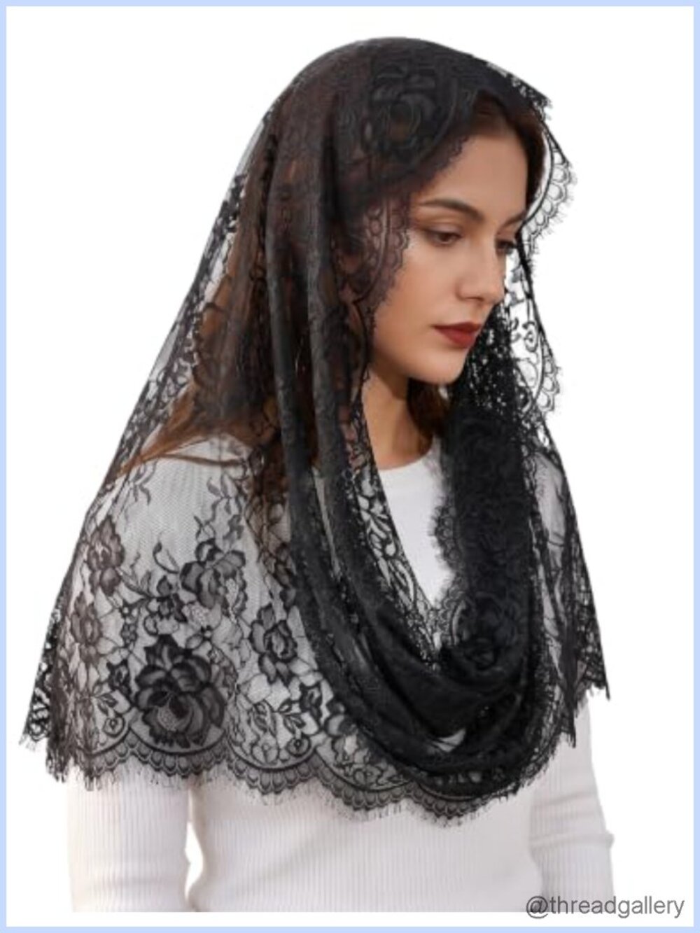 Lace Mantilla Veil Church Head Covering Bridal Accessory